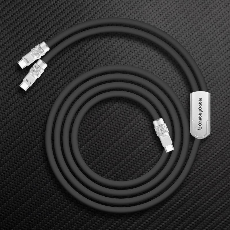 ChubbyCable Duo-Flex™ 100W & 60W 2-in-1 Fast Charging & Data Transfer Cable with Soft Silicone
