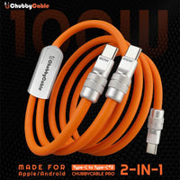 ChubbyCable Duo-Flex™ 100W & 60W 2-in-1 Fast Charging & Data Transfer Cable with Soft Silicone