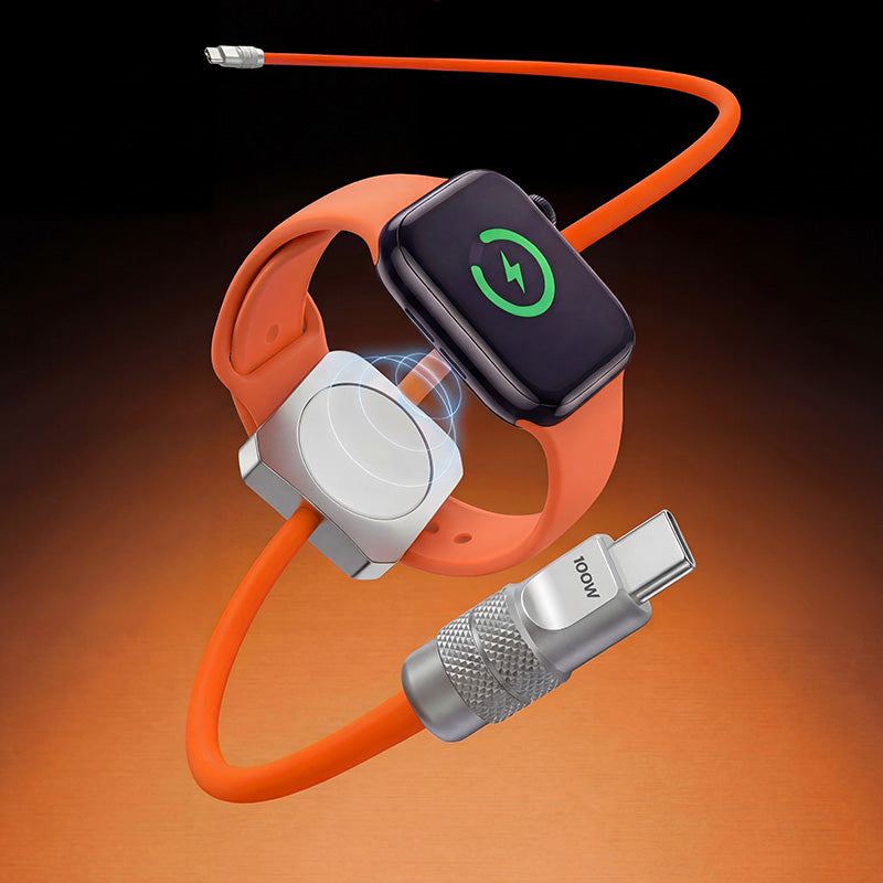 ChubbyCable Solo-Flex™ 2-In-1 USB-C Cable With In-Line Watch Charger