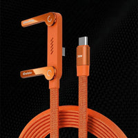 ChubbyCable StandLite™-  240W Braided Fast Charge Cable With Built-in Phone Stand