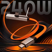 ChubbyCable StandLitePro - 90° 240W Cabo de carregamento rápido com Invisible Stand & Phone Case Friendly