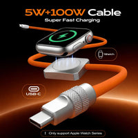 ChubbyCable Solo-Flex™ 2-In-1 USB-C Cable With In-Line Watch Charger