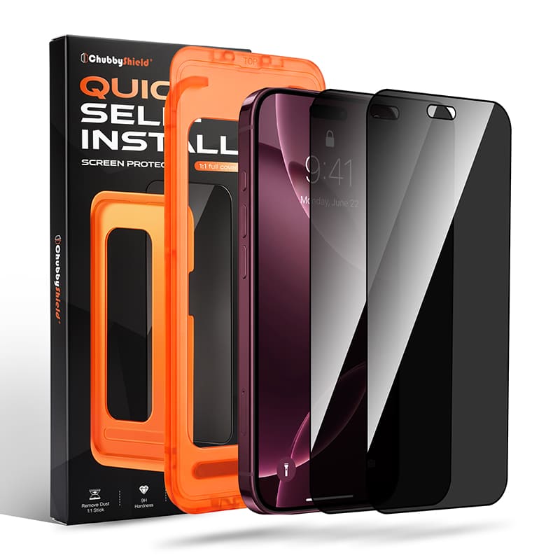 ChubbyShield AlignPro – Privacy Película protetora de ecrã com auto-alinhamento Tray