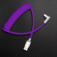 Curly Chubby" 240W 90° Elbow Cable com conectores espelhados