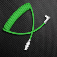 Curly Chubby" 240W 90° Elbow Cable com conectores espelhados