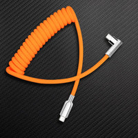 Curly Chubby" 240W 90° Elbow Cable com conectores espelhados