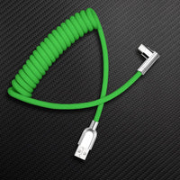 Curly Chubby" 240W 90° Elbow Cable com conectores espelhados