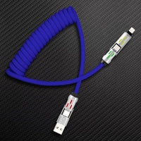 GlowCharge Pro" 240W 4-in-1 Spring Car Cable com Lights