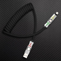 GlowCharge Pro" 240W 4-in-1 Spring Car Cable com Lights