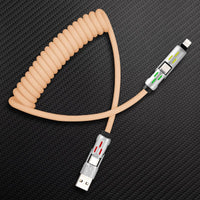 GlowCharge Pro" 240W 4-in-1 Spring Car Cable com Lights