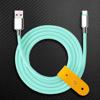 Thin Chubby" 100W Smart Light Cabo de carregamento com Mirrored & Frosted Connector