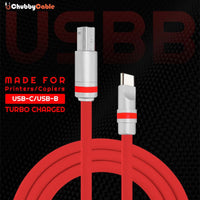 Turbo Charged" Type C to USB-B transferência rápida cabo de impressora