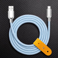 Thin Chubby" 240W Tricô entrançado Cabo de carregamento rápido com conectores espelhados