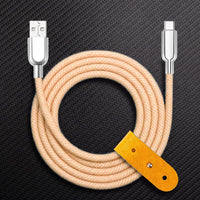 Thin Chubby" 240W Tricô entrançado Cabo de carregamento rápido com conectores espelhados