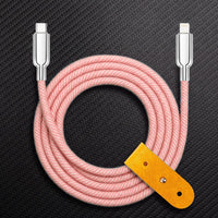 Thin Chubby" 240W Tricô entrançado Cabo de carregamento rápido com conectores espelhados