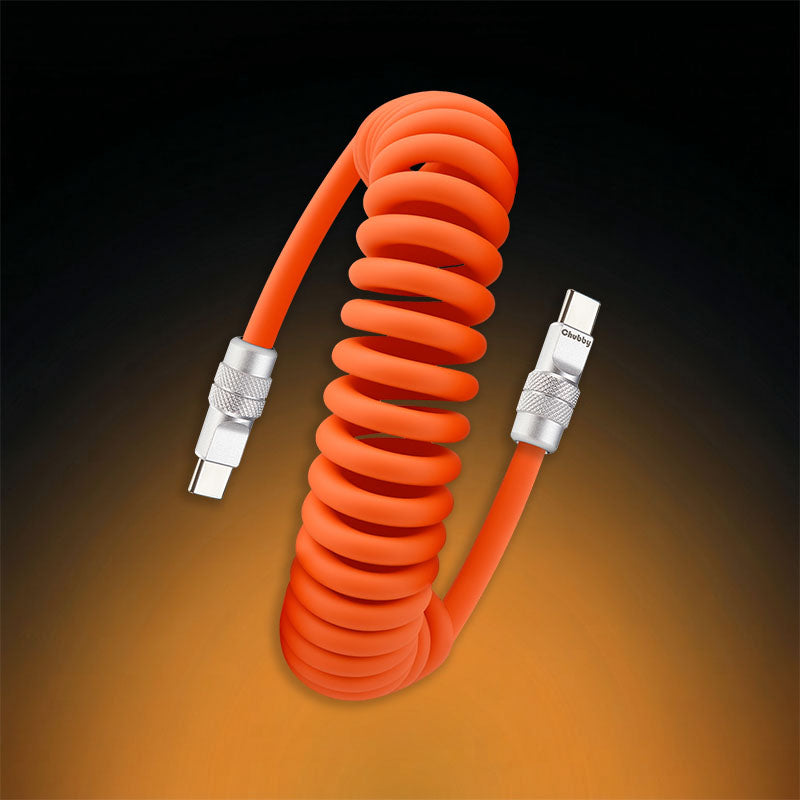 Curly Chubby" 240W Coiled Cabo de carregamento rápido para carro [240H Sag-Free]