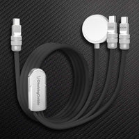 ChubbyCable Tri-Flex 100W 3-em-1 Cabo de carregamento rápido com Soft Silicone & Apple Watch Charger