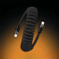 Curly Chubby" 240W Coiled Cabo de carregamento rápido para carro [240H Sag-Free]