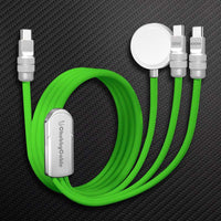 ChubbyCable Tri-Flex 100W 3-em-1 Cabo de carregamento rápido com Soft Silicone & Apple Watch Charger