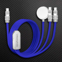 ChubbyCable Tri-Flex 100W 3-em-1 Cabo de carregamento rápido com Soft Silicone & Apple Watch Charger