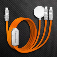 ChubbyCable Tri-Flex 100W 3-em-1 Cabo de carregamento rápido com Soft Silicone & Apple Watch Charger