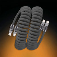 Curly Chubby" 240W Coiled Cabo de carregamento rápido para carro [240H Sag-Free]